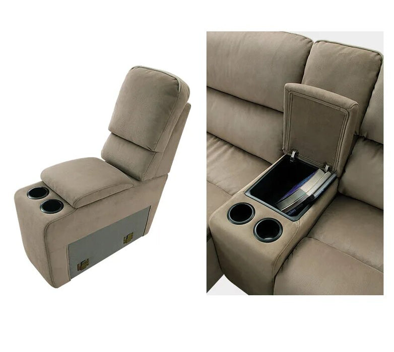 MANBAS Manual / Electric Recliner Fabric Sofa Set for Living Room Furniture L Shape Cloth Couch Muebles De Sala Canape Sofa Cama
