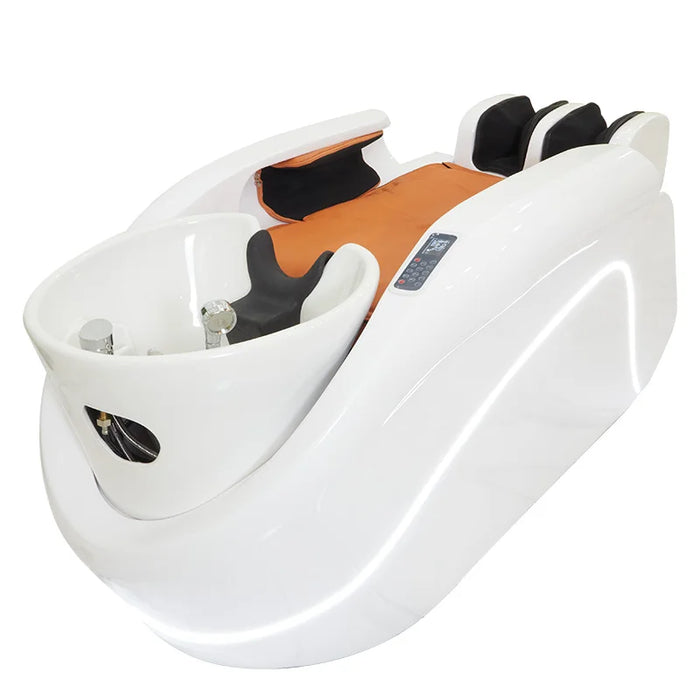 Smart massage ceramic basin shampoo bed Barbershop hair salon with fumigated water circulation head treatment hair care bed