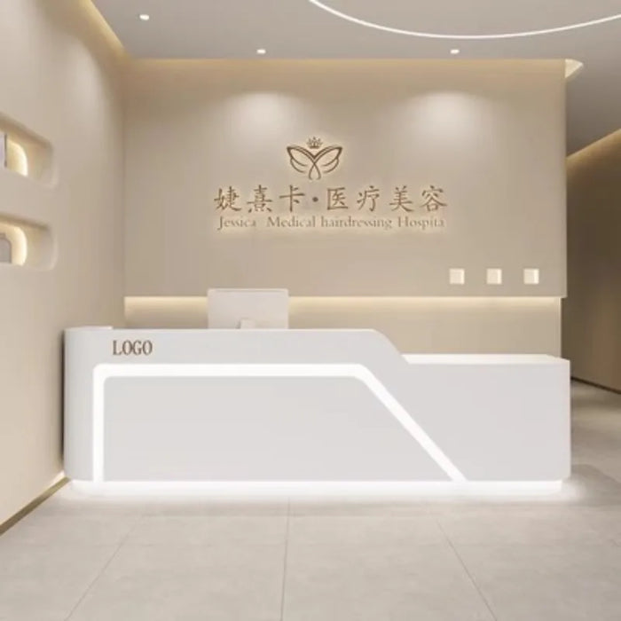 Luxury Mobile Reception Desk Modern Counter Clinic Designs Premium Display Reception Desk Hotel Kassentisch Shop Furniture HDH