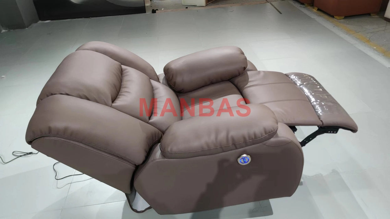 Linlamlim Living Room Sofas Set Manual / Electric Recliner Italinan Cow Genuine Leather Couch Retractable Cinema Sofa 3 Seater