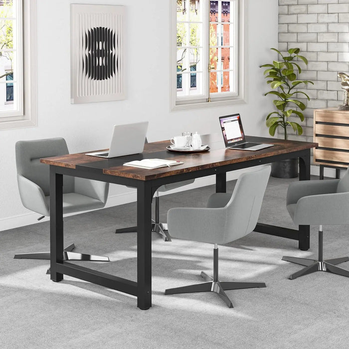 Tribesigns 63” Executive Desk, Large Office Computer Desk with Thicken Frame, Modern Simple Workstation Business Furniture