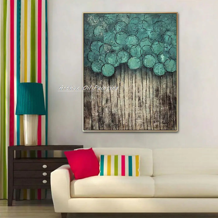 Arthyx,Hand Painted Abstract Circle Oil Painting On Canvas,Large Size,Modern Wall Art,Picture For Living BedRoom,Home Decoration