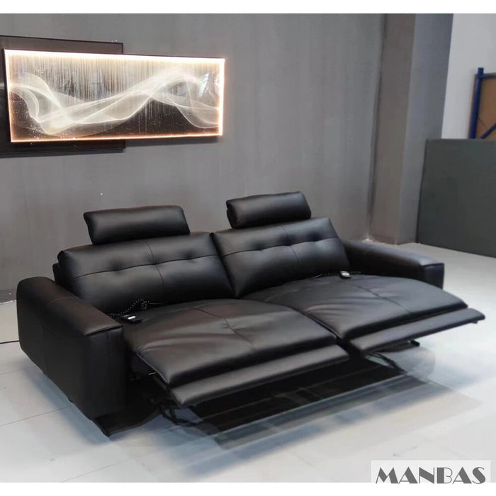 MANBAS Genuine Leather Recliner Sofa Italian Leather Couch Sectional Sofa Set with Executive Chair Electric Recliner Chairs