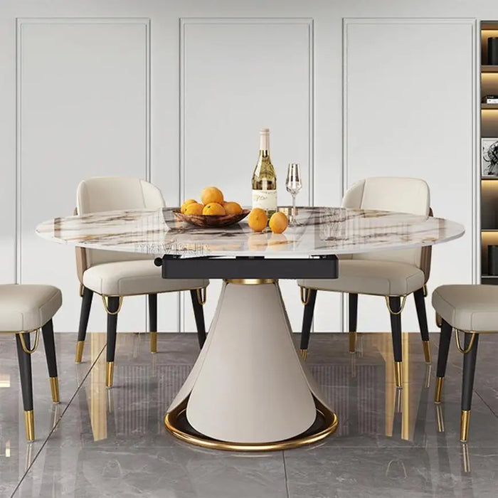 Concise Marble Dining Table Set Modern Slate Folding Home Service Practical Negotiation Office Extendable Muebles Home Furniture
