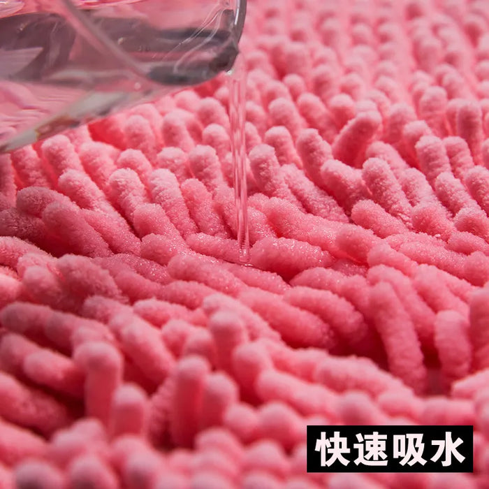Microfiber Chenille Heart-shaped Anti-skid Carpet Peach Heart Mat Bathroom Absorbent Pad Bathroom Mat Set Bath Mats