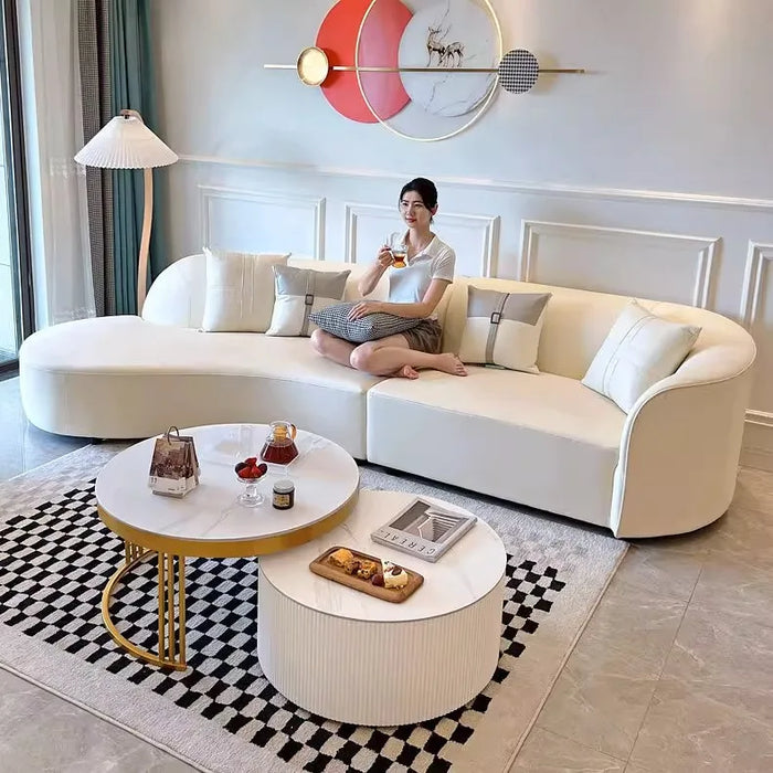 Free Shipping Curve Living Room Sofa Reception Nordic Minimalist Ergonomic Couchs Designer Unique Canape Salon Prefabricated