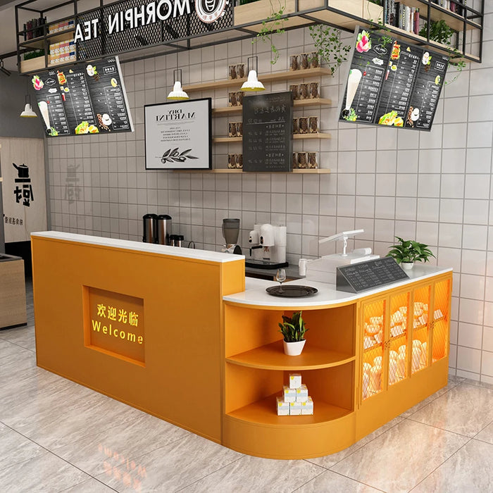 Nordic iron cash register arc simple modern small milk tea shop beauty shop bar table cake shop clothing shop reception desk
