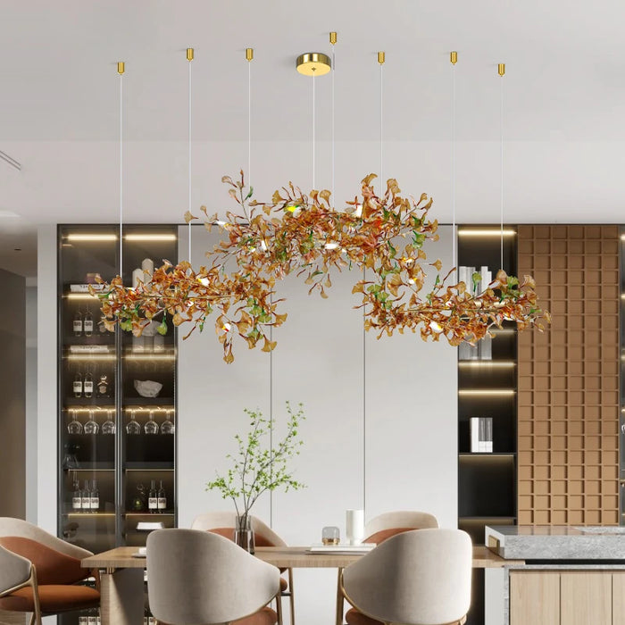 Modern Gingko Chandelier Custom Lights Luxury Glass Chandelier Suitable For Dining Room Living Room Villa Home Decor Gloss