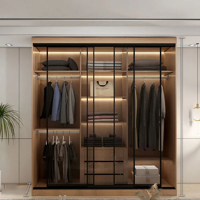 Mobile Cabinet Clothes Wardrobe Open Storage Dresser Modular Hangers Wardrobe Organizers Meuble De Rangement Home Furniture HDH