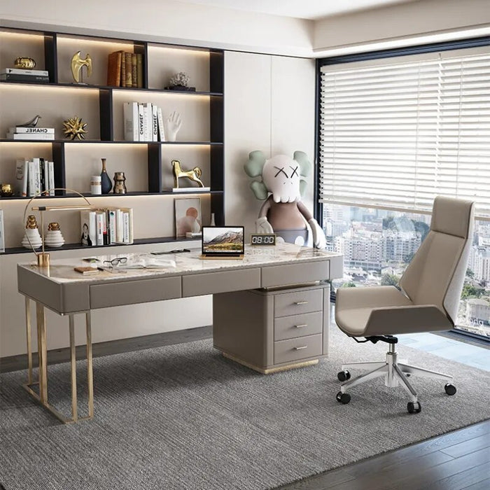 Luxury Write Office Desks Modern Study Slate Simplicity Office Desks Wood Storage Escritorio Ordenador Work Furniture QF50OD