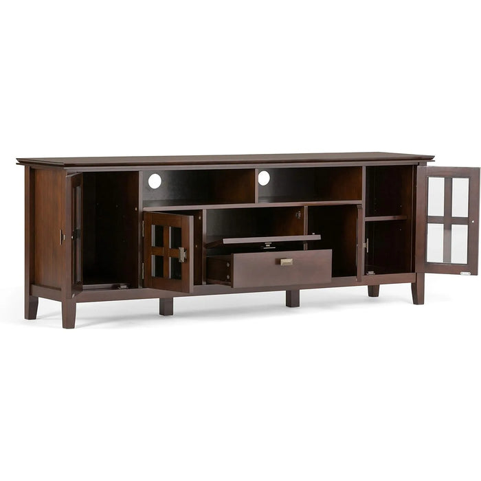 SOLID WOOD Universal TV Media Stand, 72 in Wide, Contemporary, Storage Cabinet, for Flat Screen TVs up to 80 in