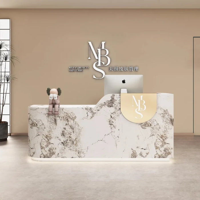 Standing Beauty Reception Desk Cashier Checkout Coffee Luxury Mobile Reception Desk Executive Mostrador Oficina Furniture HDH