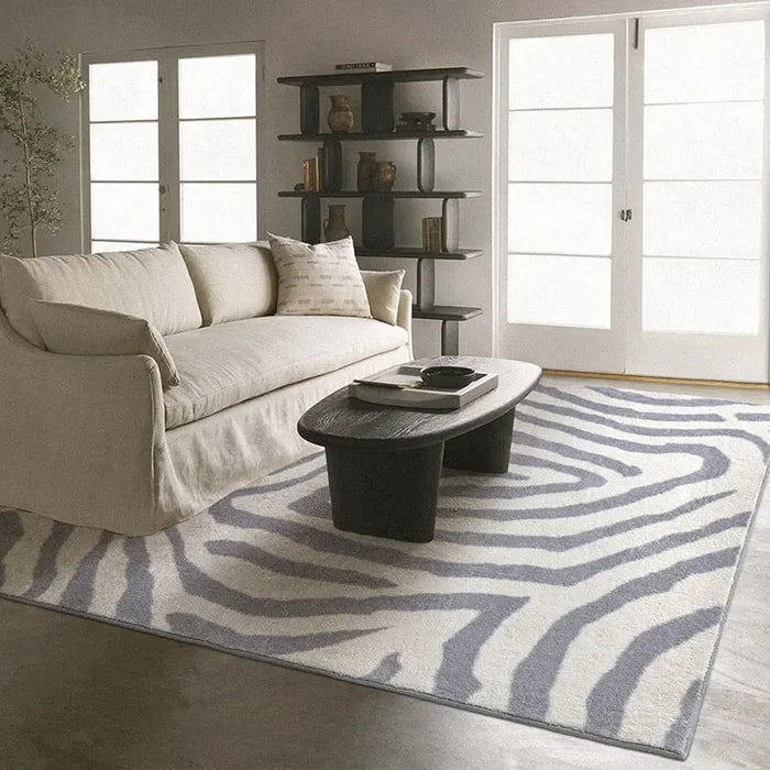 Zebra Pattern Carpet Black White Striped Rug Luxury Living Room Decoration Carpets Comfortable Soft Bedroom Carpet Balcony Rugs