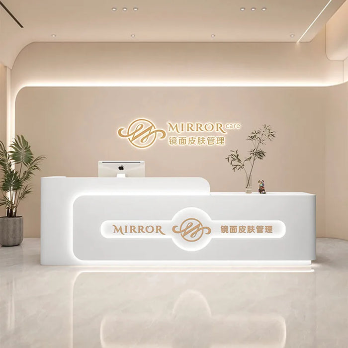 Luxury Beauty Reception Desk Salon Counter Cash Desk Check Out Luxury Spa Store Clinic Gym Comptoir Caisse Hotel Reception