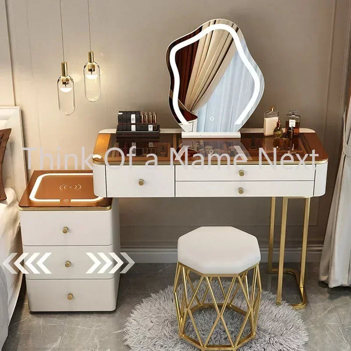 Grey Nightstands Dressing Table Mirror Standing Closet Bedside Dressing Table Bedroom Tocador Maquillaje Makeup Furniture