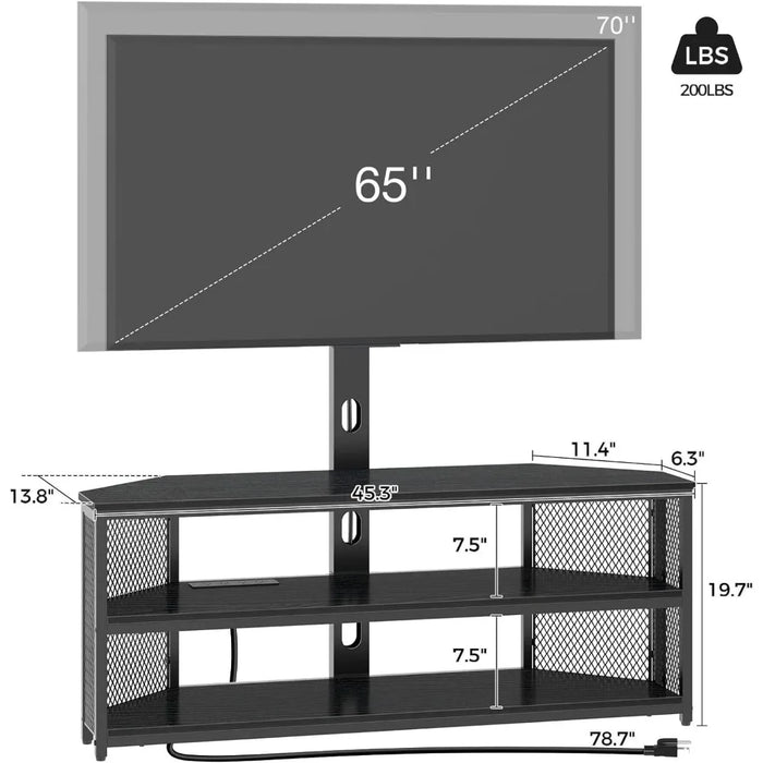 Swivel TV Stand Mount With LED Lights for 32/45/55/60/65/70 Inch TVs Tv Stand Living Room Furniture Home Stands Modern