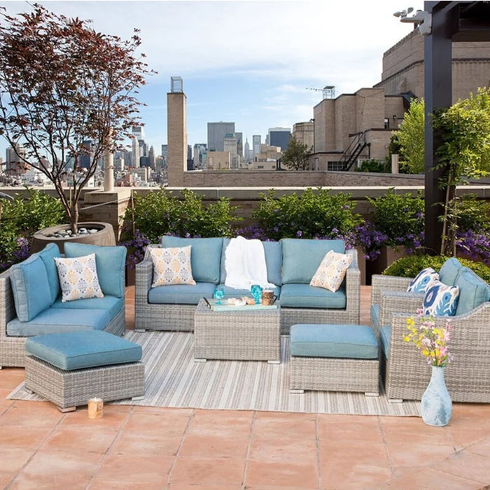 Waterproof and sunscreen outdoor courtyard garden terrace balcony rattan woven rattan chair furniture combination