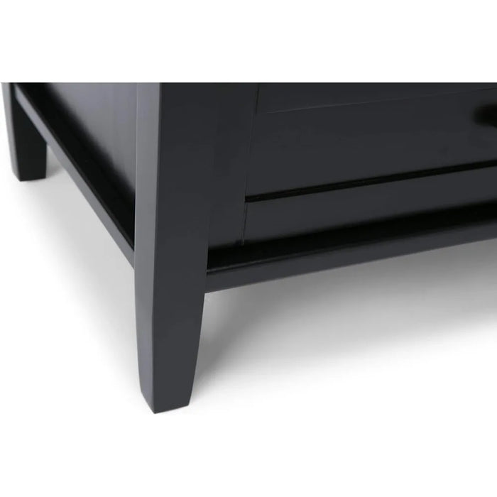 Warm Shaker SOLID WOOD 47 Inch Wide Transitional TV Media Stand in Black For TVs Up to 52 Inches Furniture Wall Tv Cabinet