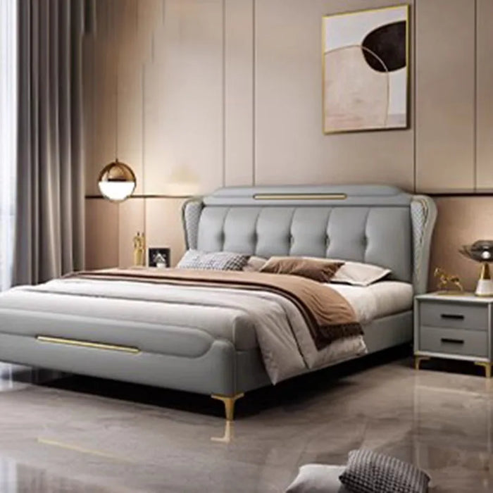 Nordic Luxury Double Bed Wood King Drawers Headboard Frame Double Bed Modern Sleeping Letti Matrimoniali Furniture For Bedroom