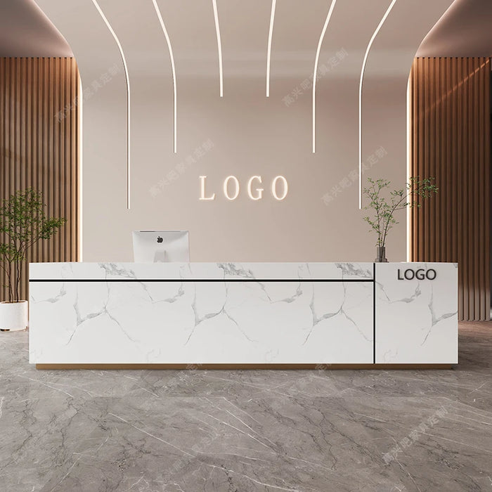 Clinic White Reception Desk Clinic Parental Advisory Checkout Counter Shop Cash Desk Luxury Information Mostrador Bar Furniture