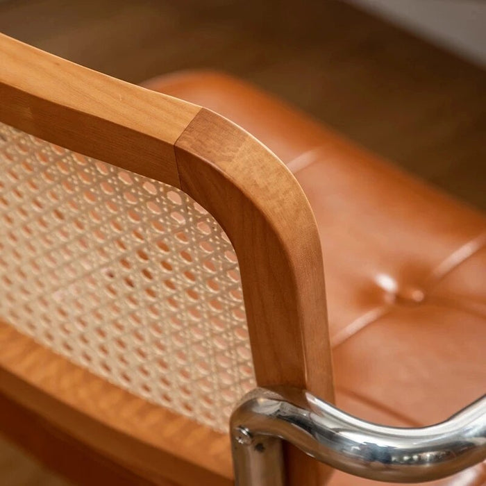 Japanese Rattan Computer Office Chair Retro Rotating Relaxing Office Chairs Rattan Armrest Sillon Oficina Office Furniture