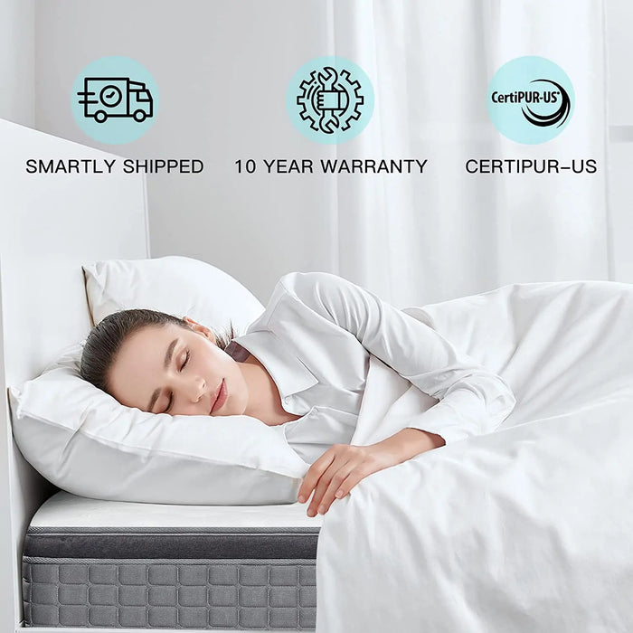 MICOOLS10” 12'' 14”Memory Foam Mattress High Density Foam Breathable Comfortabl Twin Full Queen King Spring Mattress In A Box