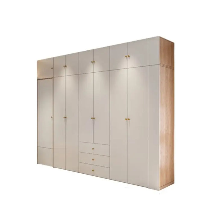 Log wardrobe home bedroom Nordic modern door combination Japanese small household storage cabinet