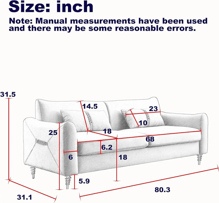 Goohome Tufted, Chesterfield Velvet Upholstered Loveseat Couches Comfy Sofa, Living Room Furniture Sets, with Solid Wood