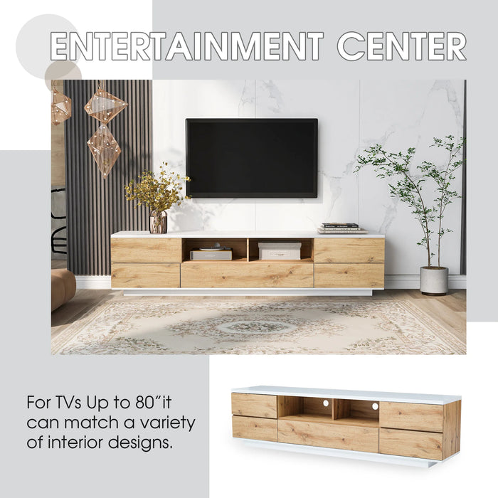 Modern TV stand for TVs up to 80'' , Media Console with Multi-Functional Storage