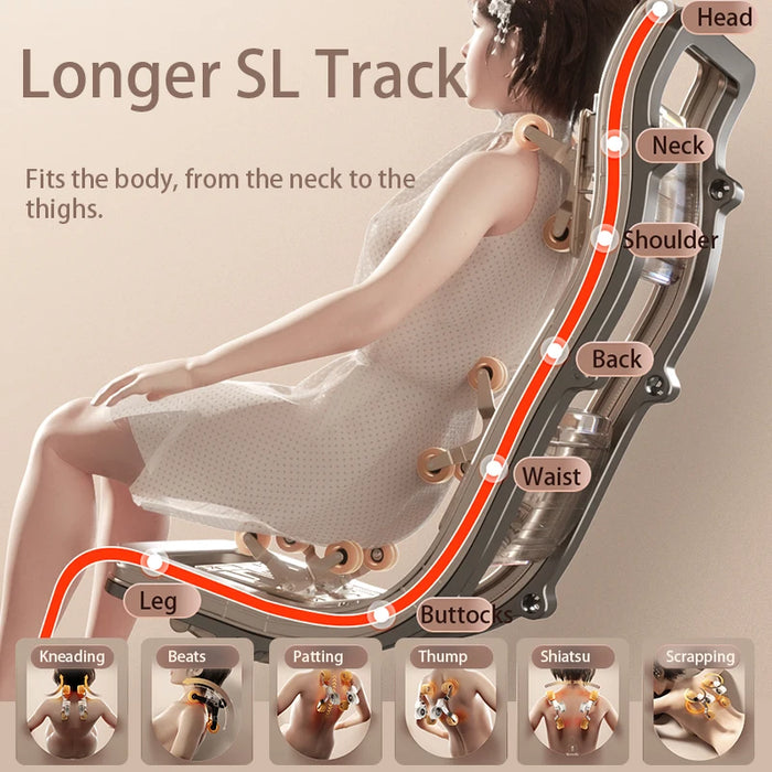 Jare K8 Electric Zero Gravity SL TRACK AUTO EXTEND LEG VOICE Body Cheap Recliner Shiatsu Life Power Relax Massage Chair