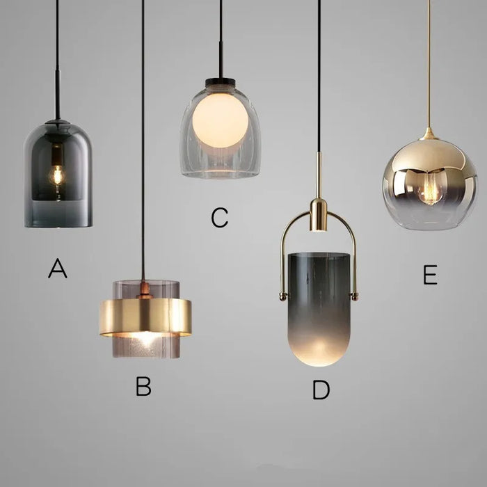 Nordic Restaurant Chandelier with Personalized Creativity Glass Bar Counter Bedside Lamp Modern and Minimalist Lighting Fixtures
