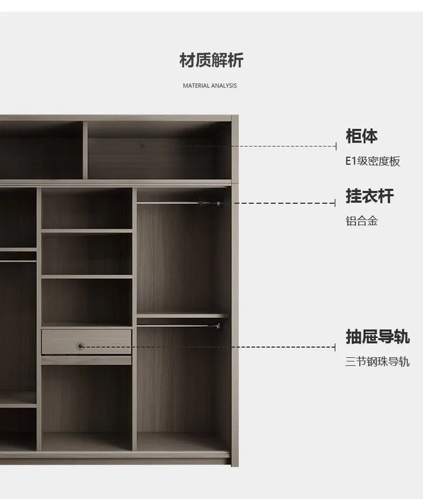 Modern  wardrobe wood melamine closet room furniture sliding wardrobe