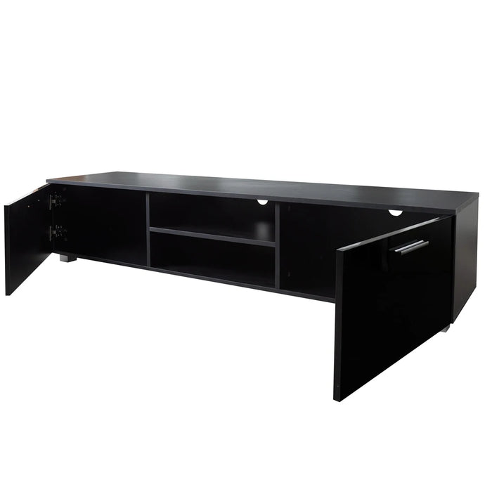Black TV Stand for 70 Inch TV Stands, Entertainment Center TV Table, 2 Storage Cabinet with Open Shelves for Living Room Bedroom