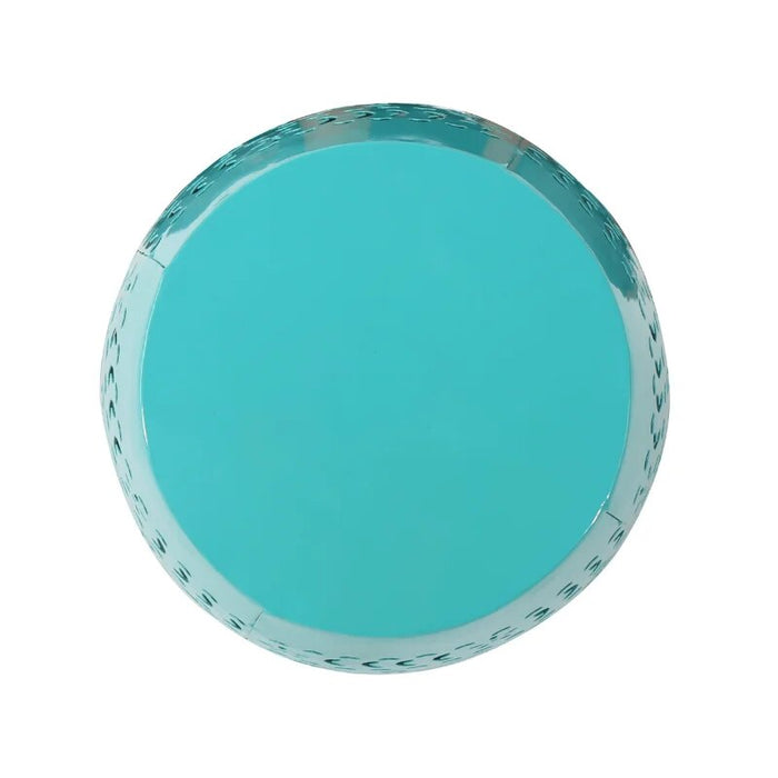 Belle Outdoor 12" Lace Cut Iron Side Table, Teal center table living room  side table  living room furniture
