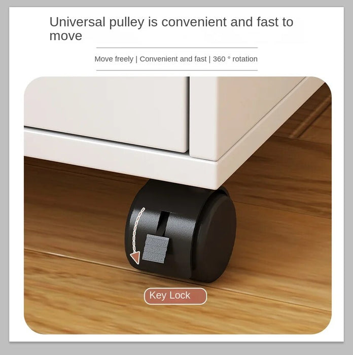 Storage Cabinet Simple Modern Night Tables Small With Roller Mobile Nightstands Bedroom Narrow Seam Sofa Coffee Table