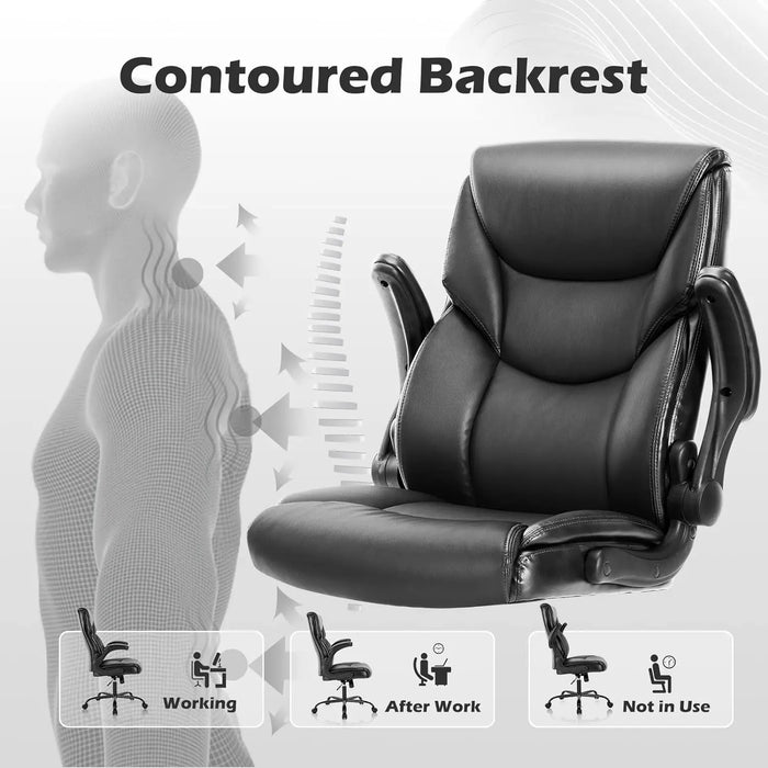 Office Chair – Ergonomic Adjustable Computer Desk Chairs with High Back Flip-up Armrests, Swivel Task Chair