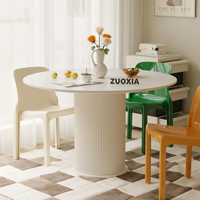 White Nordic Dining Table Decor Round Waterproof Big Protective Dining Table Entryway High Neat Muebles Interior Decorations