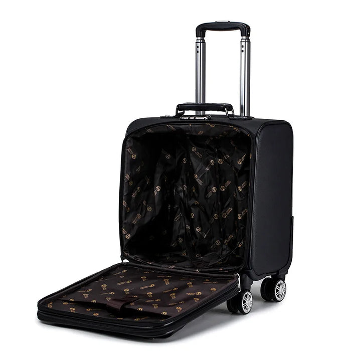18 Inch Travel Expandable PU Luggage Bag Laptop Trolley Cabin Suitcase With Wheels TSA Lock Check-in Case Valise Free Shipping
