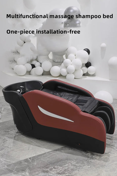 Modern Luxury Hair Salon Furniture White Electric Multifunctional Beauty Salon Hair Washing Massage Shampoo Chair with Bowl
