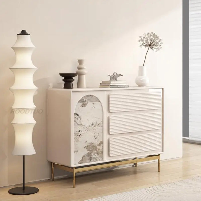 White Sideboard For Living Room Modern Design Household Cupboards Solid Wood Furniture Simplicity Cream Style Kitchen Cabinet