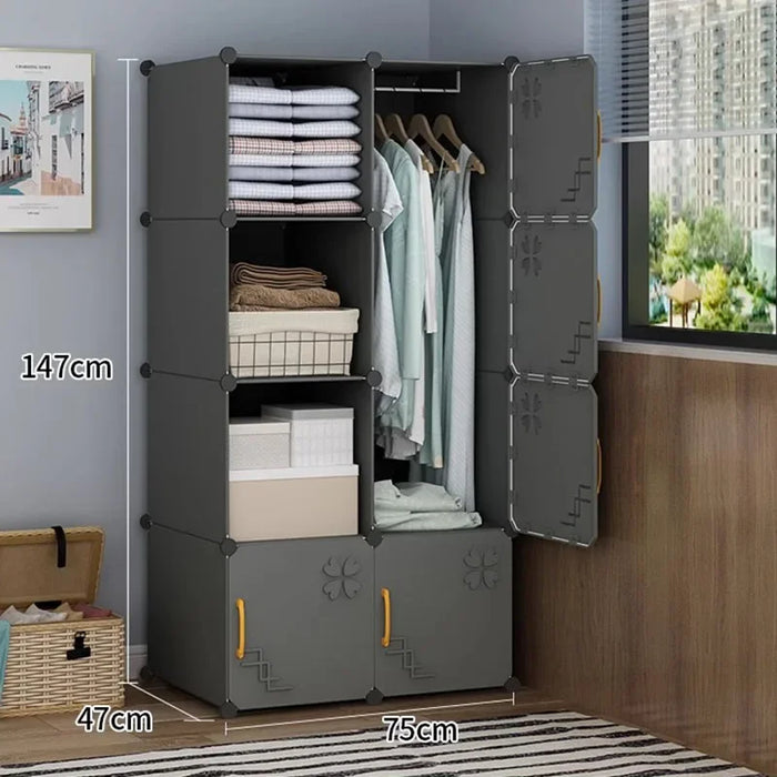 Cheap Wordrobe Cabinet Display Space Saving Partitions Plastic Waredrobe Closet Free Shipping Roupeiros Storage Furniture