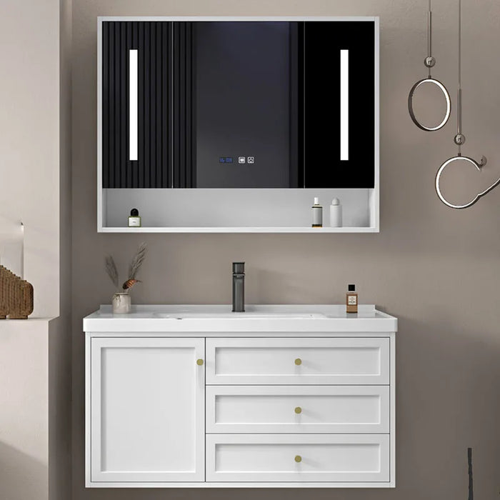 New Ceramic Integrated Bathroom Cabinet Basin Oak Sink Washbasin Bathroom Cabinet Combination Gabinete Toilet Furniture YX50BC