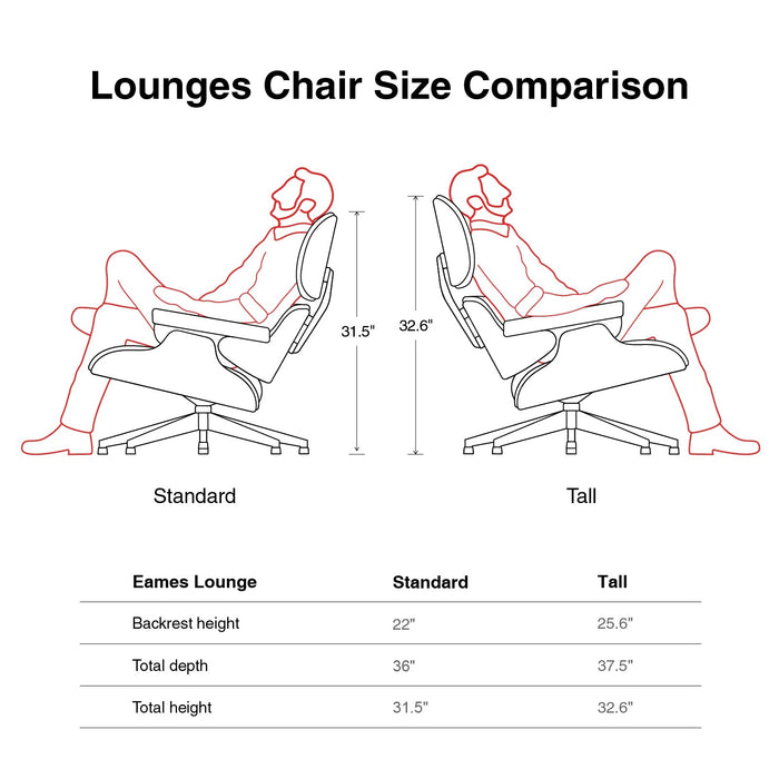 Lounge Chair and Ottoman Replica Premier Tall Version Living Room Office Chairs Genuine Leather Sofa for Bedroom Balcony Studio