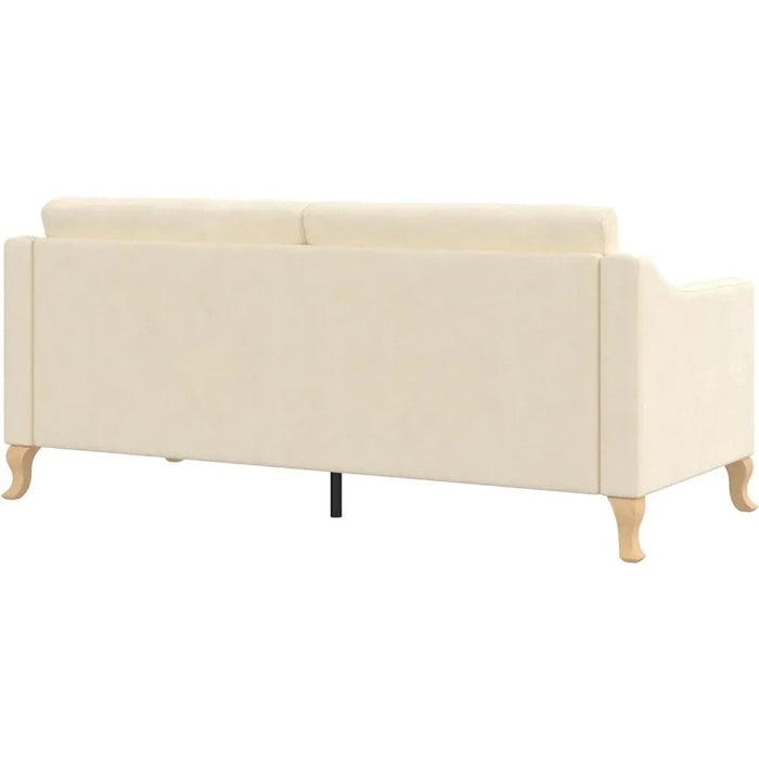 Tess Sofa with Soft Pocket Coil Cushions, Small Space Living Room Furniture, White Linen