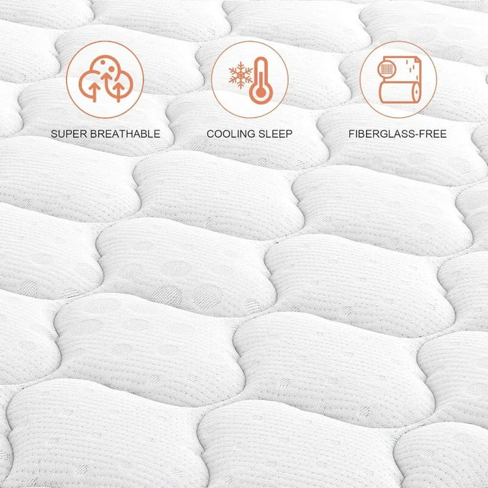 Vesgantti Queen Mattress, 10 Inch Hybrid Mattress with Memory Foam & Pocket Spring, Ergonomic Design for Pressure Relief