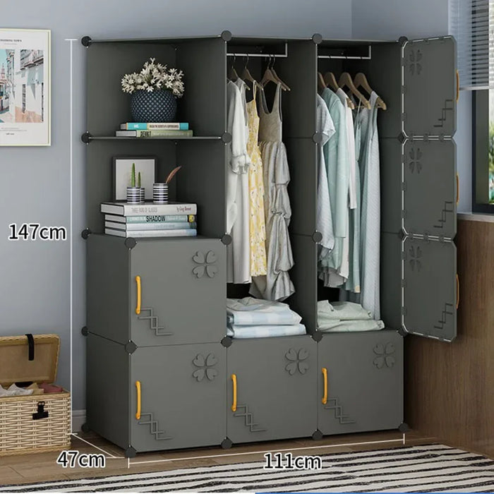 Cheap Wordrobe Cabinet Display Space Saving Partitions Plastic Waredrobe Closet Free Shipping Roupeiros Storage Furniture