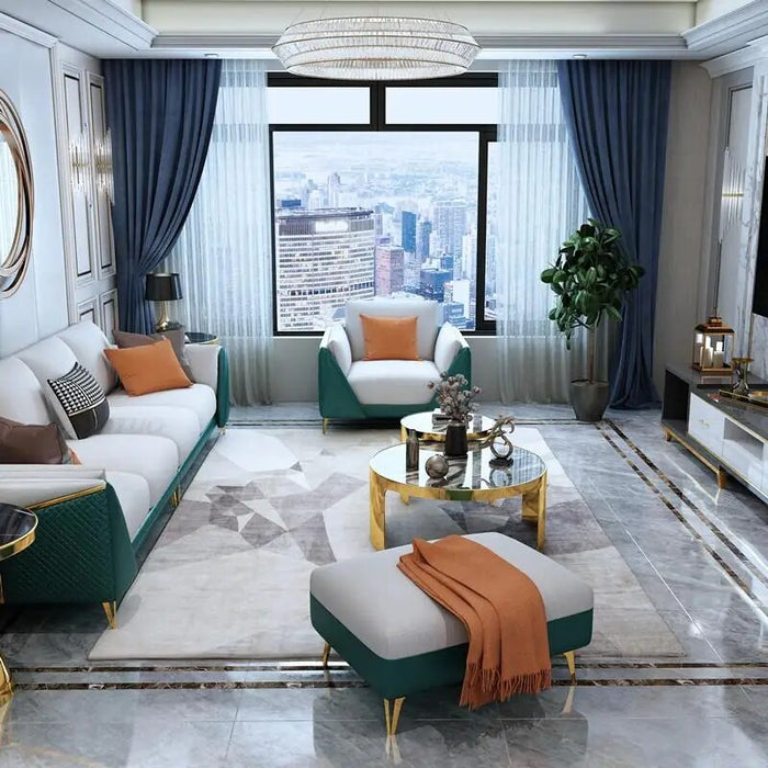 Light Luxury Sponge Sofa For Living Room Home Furniture Sets Luxury Simplicity French Designer Sectional Leather Sofa Armchair