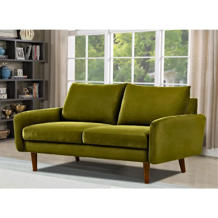 Sofa for Modern Living Rooms and Compact Spaces, Comfy 2 Seater Couch Studio Apartment Furniture with Sleek Design, Olive Green