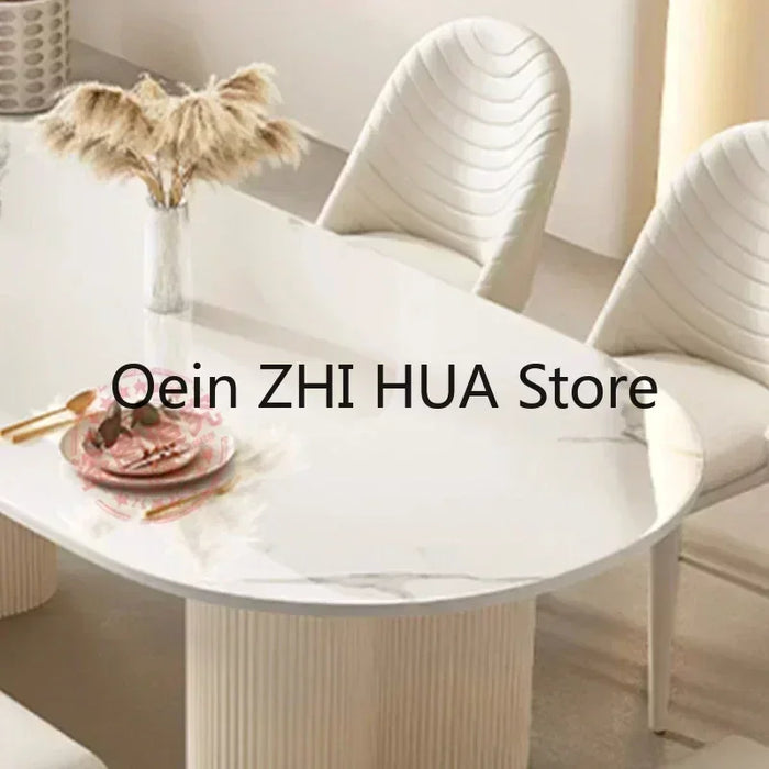 Oval Design Dining Tables Living Room Nordic Coffe Marble Modern Dining Tables Kitchen Luxury Mesa Comedor Home Furniture SR50DT