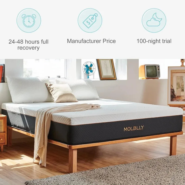 King Mattress - 10-Inch Hybrid Mattress with Individual Pocket Springs and Foam, Queen Size Bed in a Box, Breathable